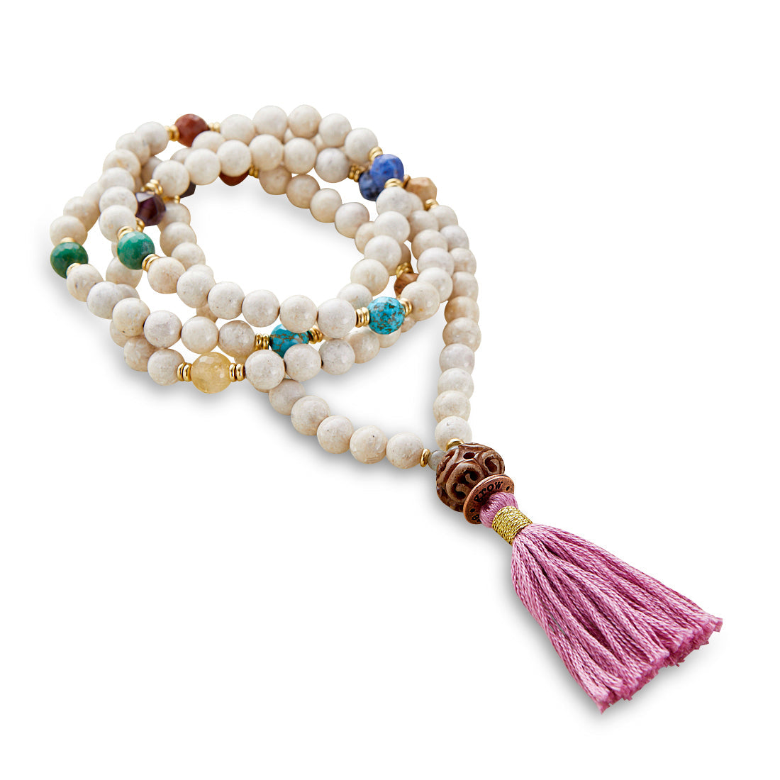 Silver & Sage Tapestry Mala